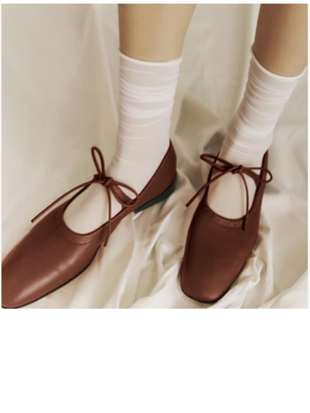 Maiyang Brown Low Block Heel Square Toe Bow Lace Up Ballerina Pumps Prom Shoes